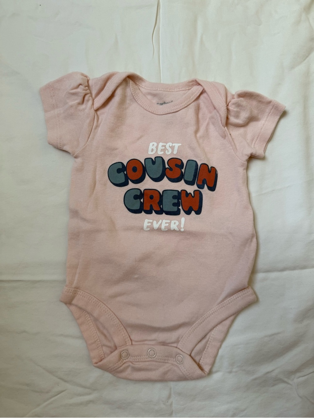Carter's Light Pink "Best Cousin Crew Ever" One-Piece Bodysuit